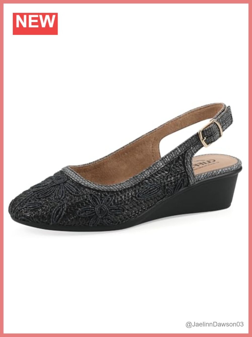 Cushioned Slingback Wedge with Adjustable Buckle Strap